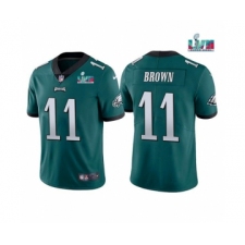 Men's Philadelphia Eagles #11 A. J. Brown Green Super Bowl LVII Patch Vapor Untouchable Limited Stitched Jersey