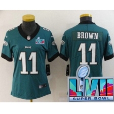 Women's Philadelphia Eagles #11 AJ Brown Limited Green Super Bowl LVII Vapor Jersey