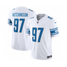 Men's Detroit Lions #97 Aidan Hutchinson White 2023 F.U.S.E. Vapor Untouchable Limited Stitched Jersey