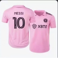 Barcelona #10 MESSI Soccer Pink Shirt