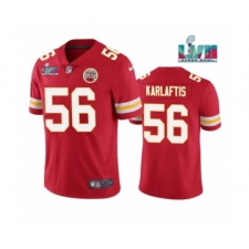 Men's Kansas City Chiefs #56 George Karlaftis Red Super Bowl LVII Patch Vapor Untouchable Limited Stitched Jersey
