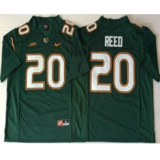 Men's Miami Hurricanes #20 Ed Reed Green Stitched NCAA Nike College Football Jersey