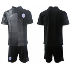 Men's England Custom Custom Black Goalkeeper Soccer Jersey Suit