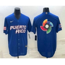 Men's Puerto Rico Baseball 2023 Royal World Big Logo Classic Stitched Jerseys