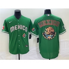 Men's Mexico Baseball 2023 Green Team Big Logo World Baseball Classic Stitched Jersey