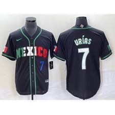Men's Mexico Baseball #7 Julio Urias Number 2023 Black White World Classic Stitched Jersey6