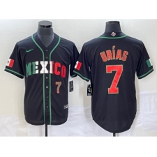 Men's Mexico Baseball #7 Julio Urias Number 2023 Black World Baseball Classic Stitched Jersey7
