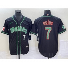 Men's Mexico Baseball #7 Julio Urias Number 2023 Black World Classic Stitched Jersey