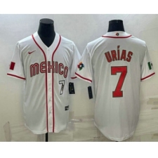 Men's Mexico Baseball #7 Julio Urias Number 2023 White World Baseball Classic Stitched Jersey