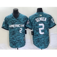 Men's Nike Texas Rangers #2 Marcus Semien Teal 2023 All Star Stitched Baseball Jersey