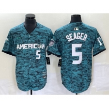 Men's Nike Texas Rangers #5 Corey Seager Teal 2023 All Star Stitched Baseball Jersey