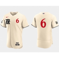 Men's Texas Rangers #6 Josh Jung Cream 2023 City Connect Flex Base Stitched Baseball Jersey