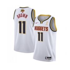 Men's Denver Nuggets #11 Bruce Brown White 2023 Finals Association Edition Stitched Basketball Jersey