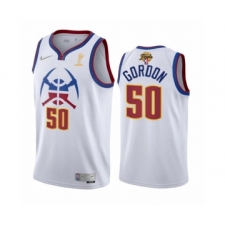 Men's Denver Nuggets #50 Aaron Gordon White 2023 Finals Earned Edition Stitched Basketball Jersey