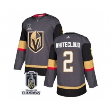 Men's Vegas Golden Knights #2 Zach Whitecloud Gray 2023 Stanley Cup Champions Stitched Jersey