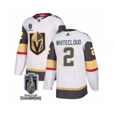 Men's Vegas Golden Knights #2 Zach Whitecloud White 2023 Stanley Cup Champions Stitched Jersey