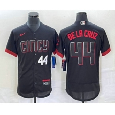 Men's Nike Cincinnati Reds #44 Elly De La Cruz Number Black 2023 City Connect Flex Base Stitched Baseball Jersey
