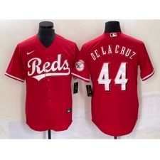 Men's Nike Cincinnati Reds #44 Elly De La Cruz Red Cool Base Stitched Baseball Jersey