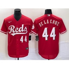 Youth Nike Cincinnati Reds #44 Elly De La Cruz Number Red Cool Base Stitched Baseball Jersey