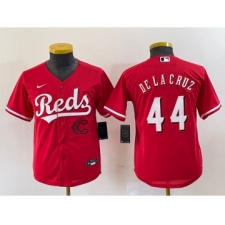 Youth Nike Cincinnati Reds #44 Elly De La Cruz Red Cool Base Stitched Baseball Jersey1