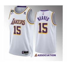 Men's Los Angeles Lakers #15 Austin Reaves White Association Edition With NO.6 Stitched Basketball Jersey