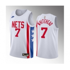 Men's Brooklyn Nets #7 Dariq Whitehead White 2023 Draft Classic Edition Stitched Basketball Jersey