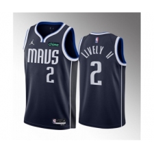 Men's Dallas Mavericks #2 Dereck Lively II Navy 2023 Draft Statement Edition Stitched Basketball Jersey