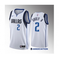 Men's Dallas Mavericks #2 Dereck Lively II White 2023 Draft Association Edition Stitched Basketball Jersey