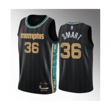 Men's Memphis Grizzlies #36 Marcus Smart Black 2023 Draft City Edition Stitched Basketball Jersey