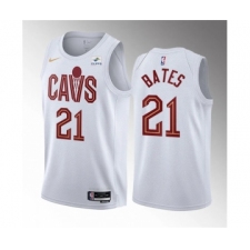 Men's Cleveland Cavaliers #21 Emoni Bates White 2023 Draft Association Edition Stitched Jersey