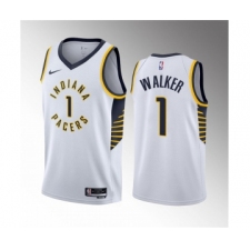 Men's Indiana Pacers #1 Jarace Walker White 2023 Draft Association Edition Stitched Basketball Jersey