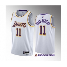 Men's Los Angeles Lakers #11 Jalen Hood-Schifino White 2023 Draft Association Edition Stitched Basketball Jersey