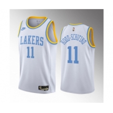 Men's Los Angeles Lakers #11 Jalen Hood-Schifino White 2023 Draft Classic Edition Stitched Basketball Jersey