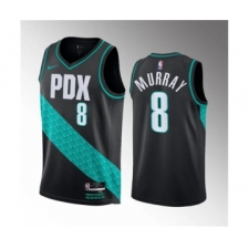 Men's Portland Trail Blazers #8 Kris Murray Black 2023 Draft City Edition Stitched Basketball Jersey