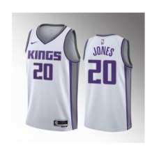 Men's Sacramento Kings #20 Colby Jones White 2023 Draft Association Edition Stitched Jersey