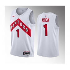 Men's Toronto Raptors #1 Gradey Dick White 2023 Draft Association Edition Stitched Basketball Jersey