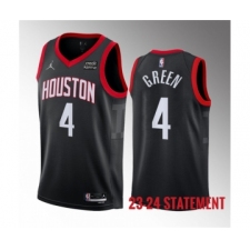Men's Houston Rockets #4 Jalen Green Black 2023 Statement Edition Stitched Basketball Jersey