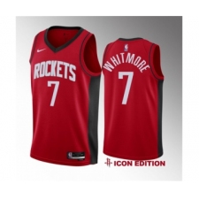 Men's Houston Rockets #7 Cam Whitmore Red 2023 Draft Icon Edition Stitched Basketball Jersey