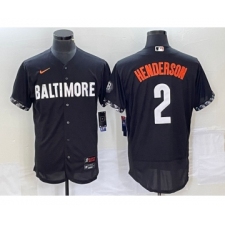 Men's Nike Baltimore Orioles #2 Gunnar Henderson Black 2023 City Connect Flex Base Stitched Jersey