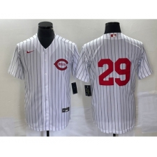 Men's Nike Cincinnati Reds #29 TJ Friedl White Field of Dreams Stitched Baseball Jersey