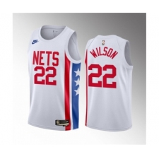 Men's Brooklyn Nets #22 Jalen Wilson White 2023 Draft Classic Edition Stitched Basketball Jersey