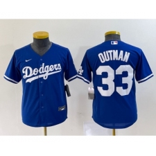 Youth Nike Los Angeles Dodgers #33 James Outman Blue Cool Base Stitched Jersey