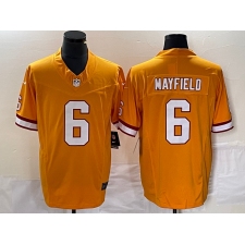 Men's Nike Tampa Bay Buccaneers #6 Baker Mayfield Yellow 2023 F.U.S.E. Vapor Limited Throwback Stitched Football Jersey