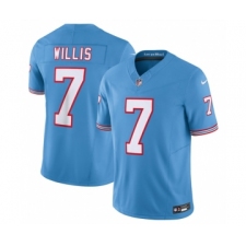 Men's Nike Tennessee Titans #7 Malik Willis Light Blue 2023 F.U.S.E. Vapor Limited Throwback Stitched Football Jersey