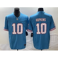 Men's Nike Tennessee Titans #10 DeAndre Hopkins Light Blue 2023 F.U.S.E. Vapor Limited Throwback Stitched Football Jersey
