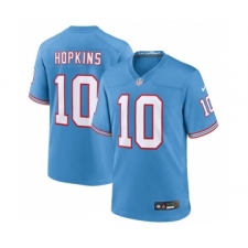 Men's Nike Tennessee Titans #10 DeAndre Hopkins Light Blue Throwback Player Stitched Game Jersey