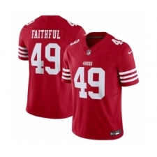 Men's Nike San Francisco 49ers #49 The Faithful Red 2023 F.U.S.E. Vapor Untouchable Limited Stitched Football Jersey