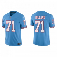 Men's Nike Tennessee Titans #71 Andre Dillard Light Blue 2023 F.U.S.E. Vapor Limited Throwback Stitched Football Jersey