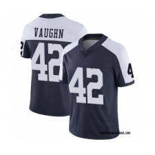 Men's Dallas Cowboys #42 Deuce Vaughn Navy Thanksgiving Vapor Limited Stitched Jersey