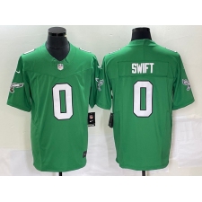 Men's Nike Philadelphia Eagles #0 D'Andre Swift Green 2023 F.U.S.E. Vapor Limited Throwback Stitched Football Jersey